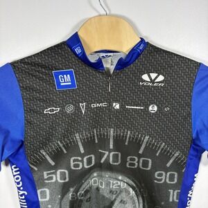 Voler Mens GM Mobility OnStar Cycling Jersey Speedometer GM Logo Blue Black XL